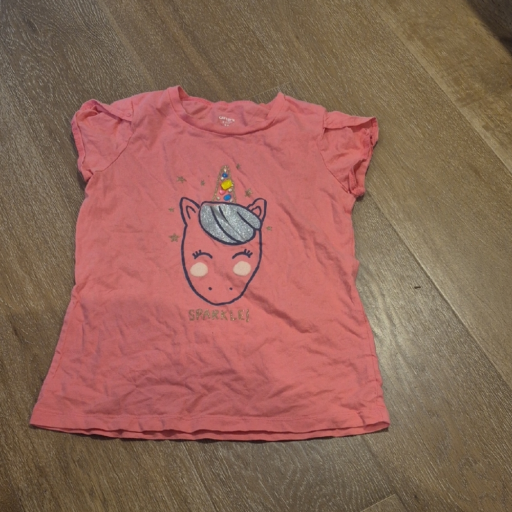 Carter's Pink Glitter Unicorn Tee